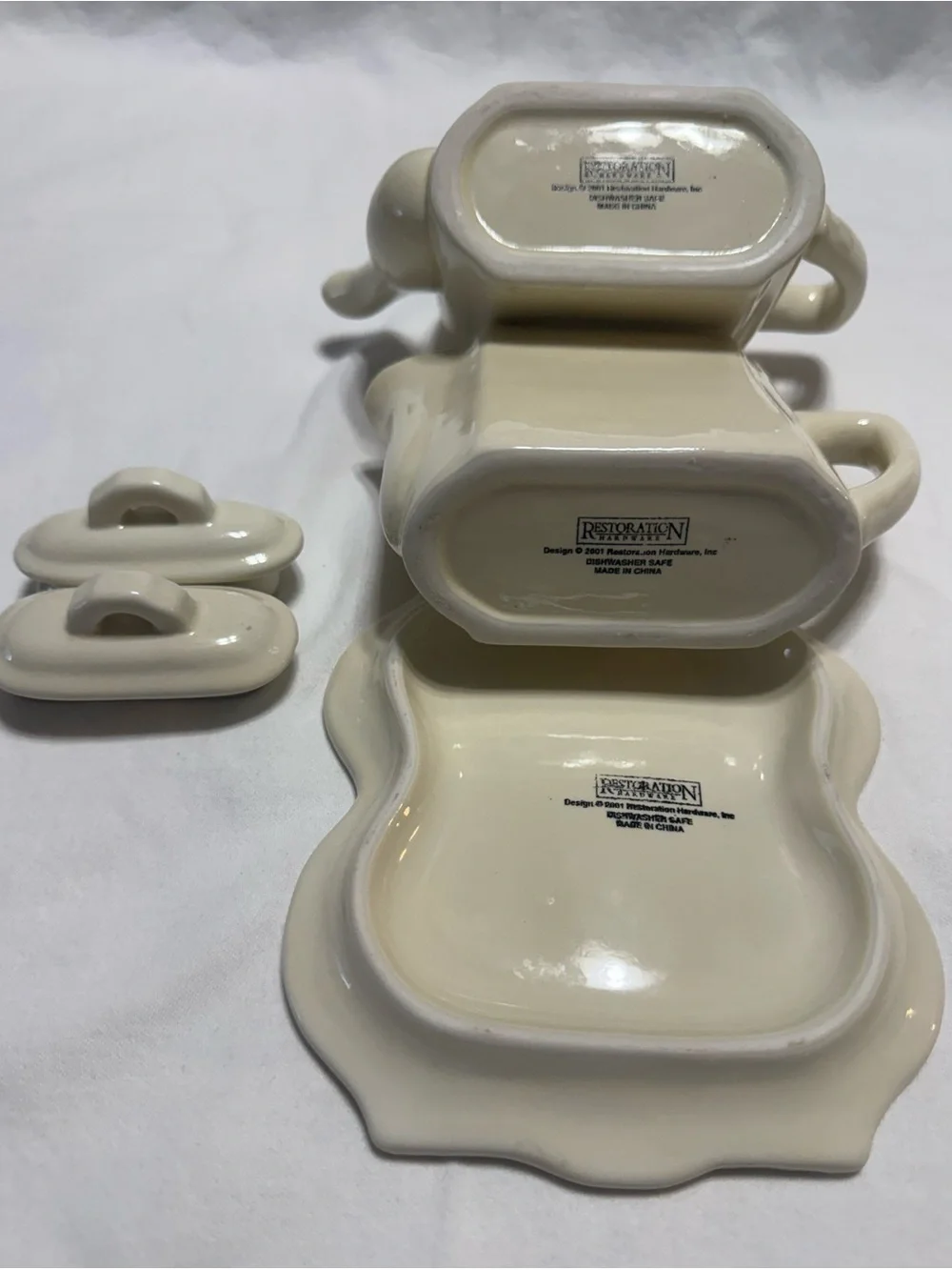 Restoration Hardware Ivory Ceramic Tea Set